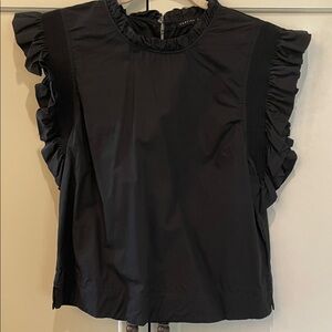 English Factory Black Ruffle Sleeve Blouse, Size L